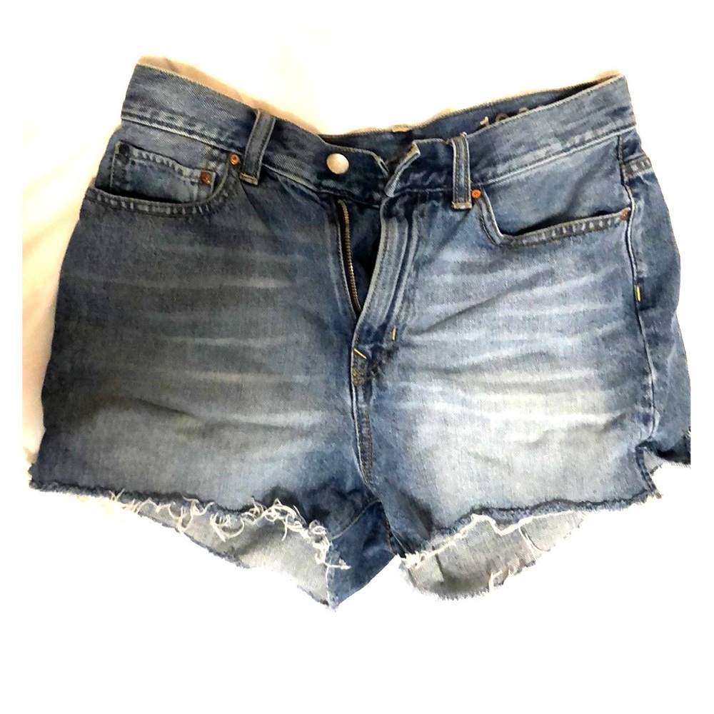 High rise cut off shorts